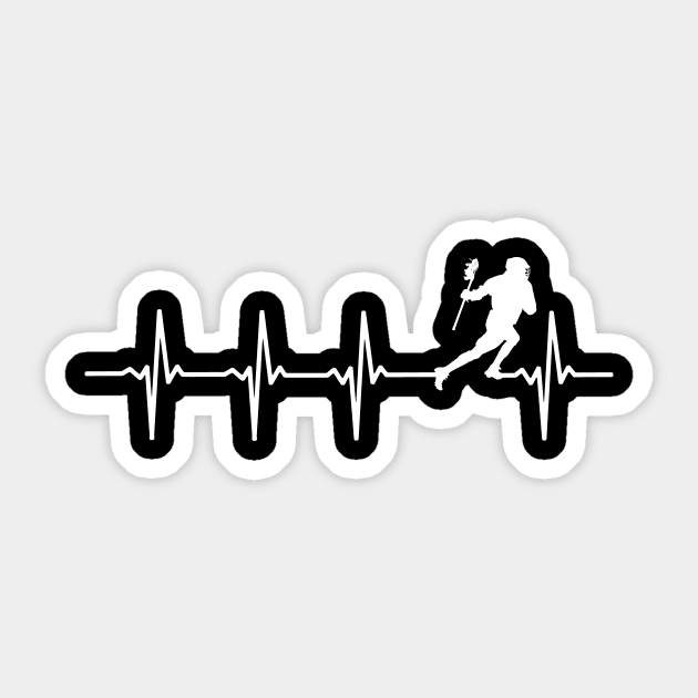 Lacrosse Heartbeat Gift For Lacrosse Players Sticker by OceanRadar